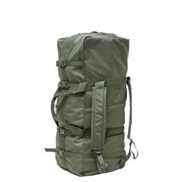 US Military Canvas Army Green Duffel Bag Rucksack Backpack - Picture 8 of 8